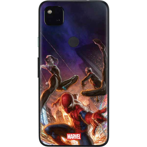 Marvel Spiderman Group Wall Google Pixel 4a Skin